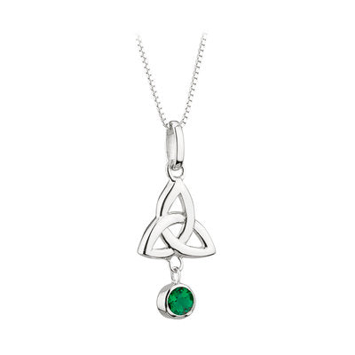 Dangle Green Crystal Trinity Knot Pendant