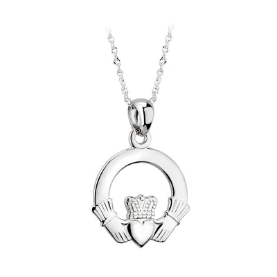 Claddagh Pendant - White Gold