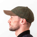 Donegal Tweed Baseball Cap - Green Salt & Pepper