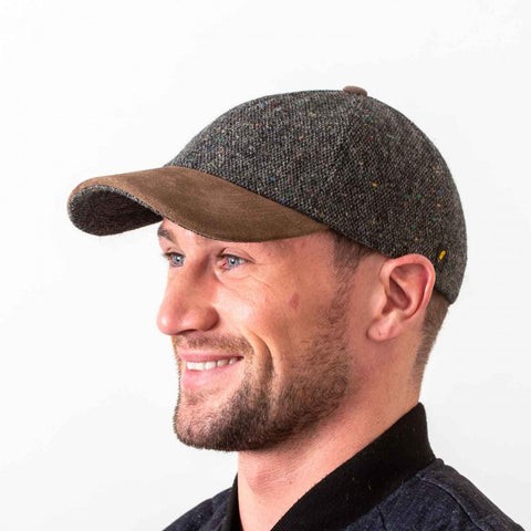 Donegal Tweed Baseball Cap - Charcoal Salt & Pepper